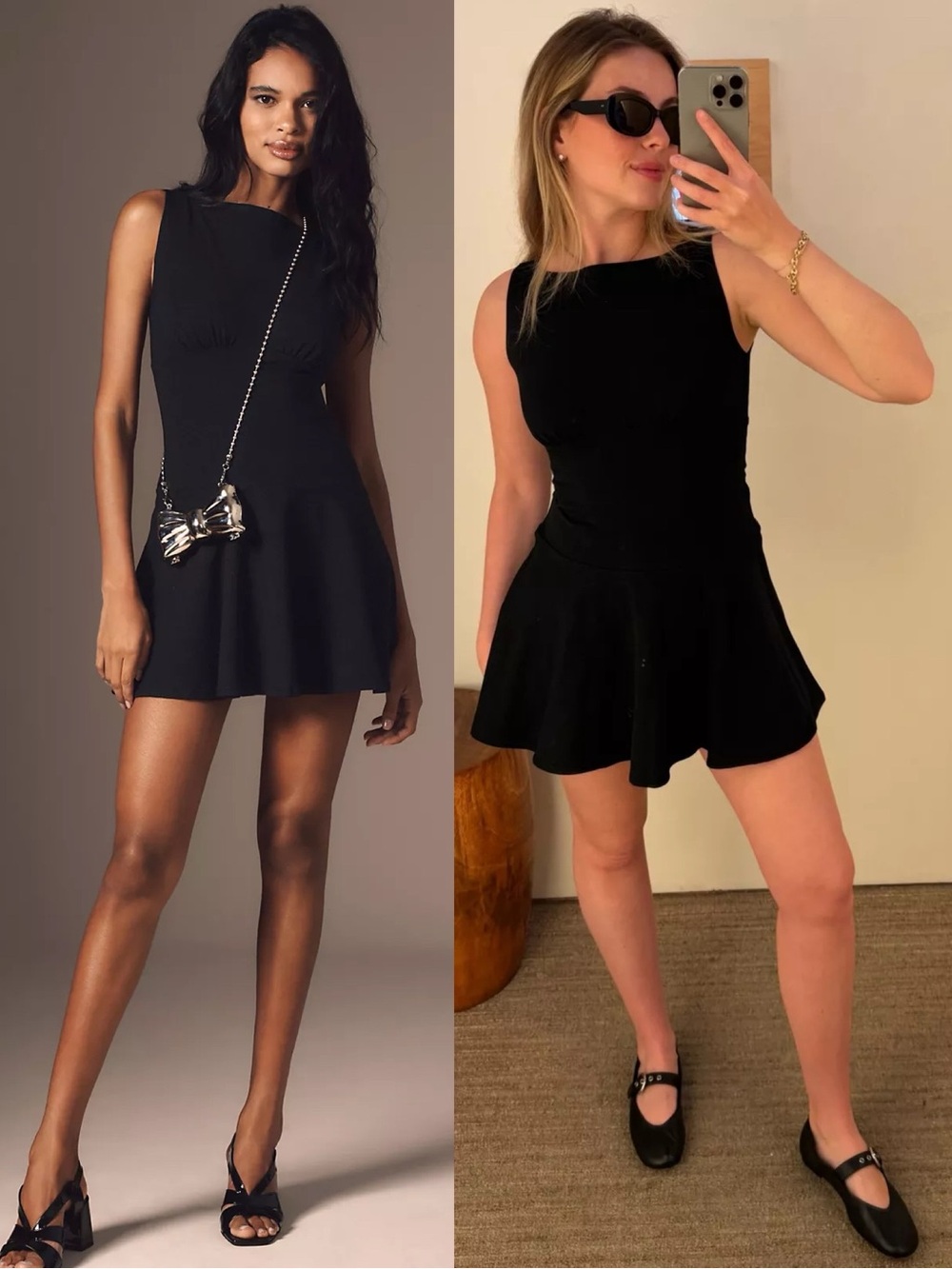 Reformation Mayve Knit Mini Dress Black Large NWT